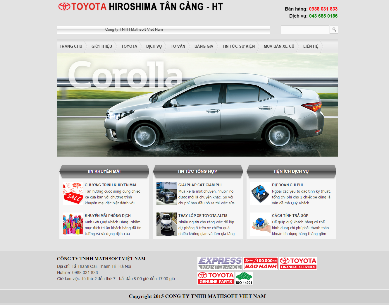 Mẫu Website giới thiệu ô tô #MS-OT001