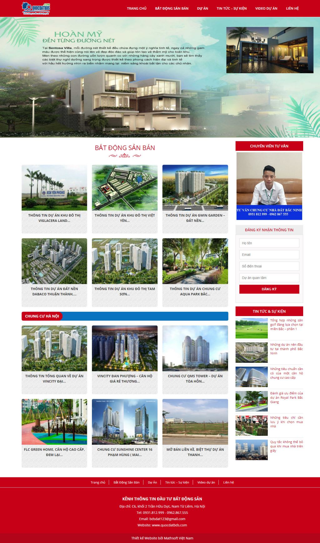 Mẫu thiết kế website bất động sản